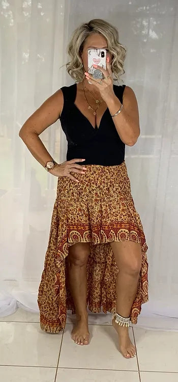 Daphne Skirt - Boho Orange